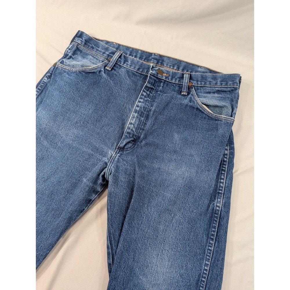 Vtg Wrangler Made In USA Jeans Straight Leg Western 13MWZ 34x29 Act (36x34 Tag)
